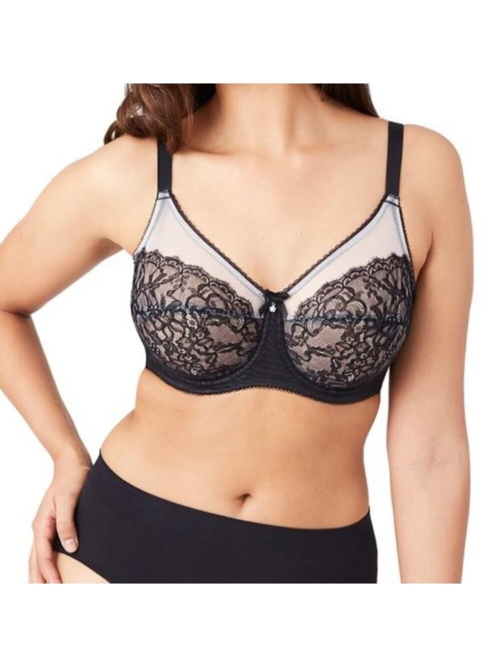 Wacoal Retro Chic Black Lace Unlined Underwire Bra 855186 44DD Lingerie Unpadded